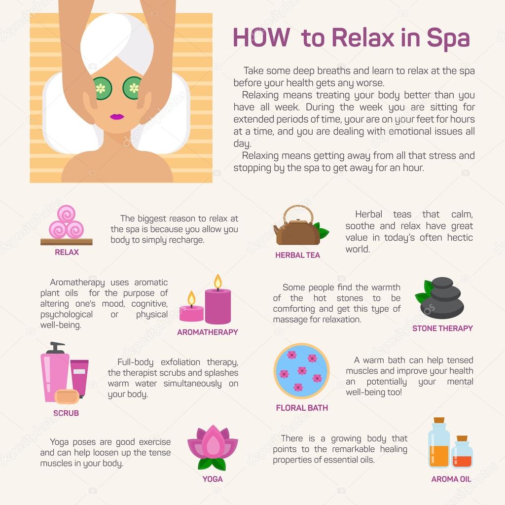 Vector relax in spa, flat modern design infographic