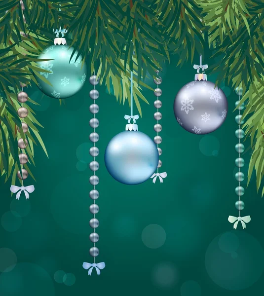 Bonne année fond avec boule de Noël — Image vectorielle