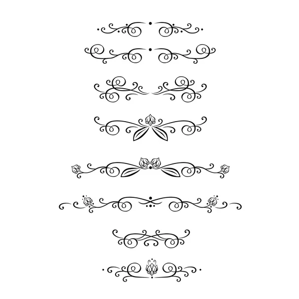 Set vettoriale di elementi di design calligrafico, decorazione della pagina — Vettoriale Stock