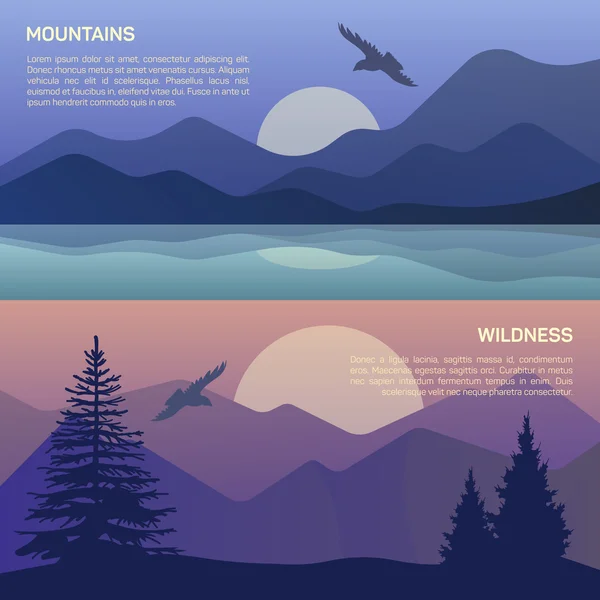 Manzara Kuzey bölgelerde vektör çizim