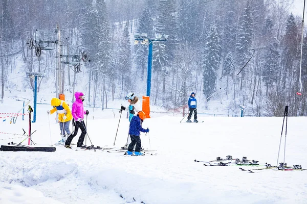 Esquí Pista Esquí Rusa Nevada — Foto de Stock