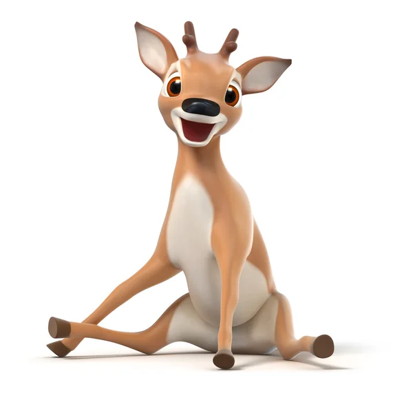 Surprized little cartoon fawn — Stock Photo, Image