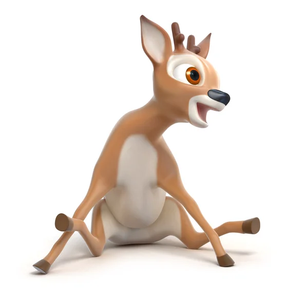 Surprized little cartoon fawn — Stock Photo, Image