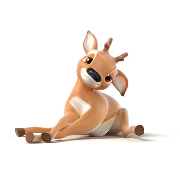 Lying little cartoon deer — Stock Photo, Image