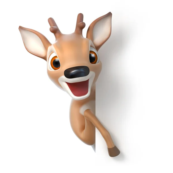 Surprized little cartoon deer — Stock Photo, Image