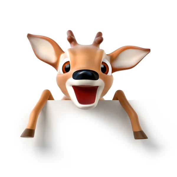 Piccolo cervo cartone animato sorpreso — Foto Stock