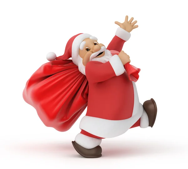 Santa Claus con una bolsa de regalos — Foto de Stock