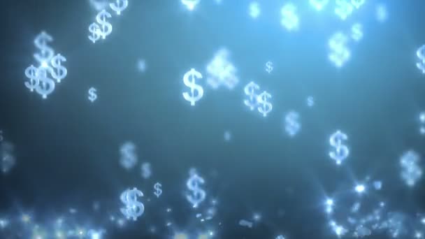 Dollars money rain background — Stock Video