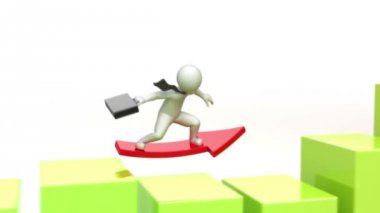 İşadamı sörfçü zamanında yükselir