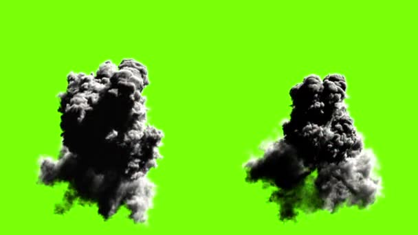 Explodes on green, 3d animation — Stock Video