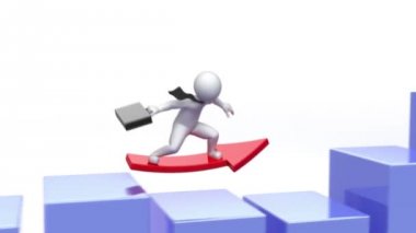 İşadamı oku grafik üzerinde yükselir