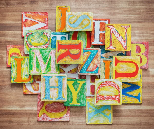 Grungy Alphabet Buchstabencollage — Stockfoto