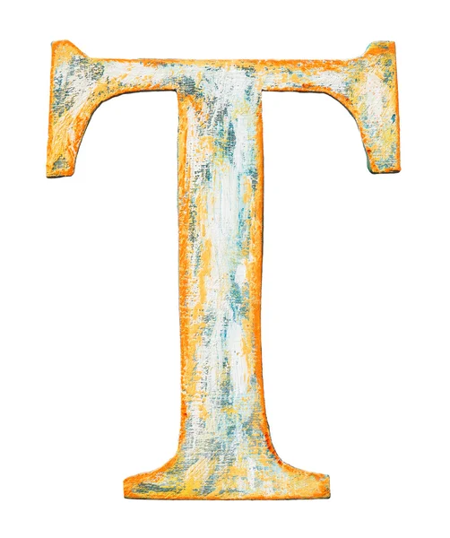 Деревянный алфавит t — стоковое фото