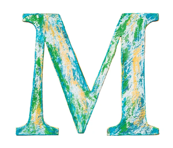 Alfabeto de madeira letra m — Fotografia de Stock