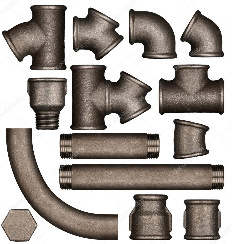 Metal plumbing pipes set Stock Photo by ©tuja66 115477590