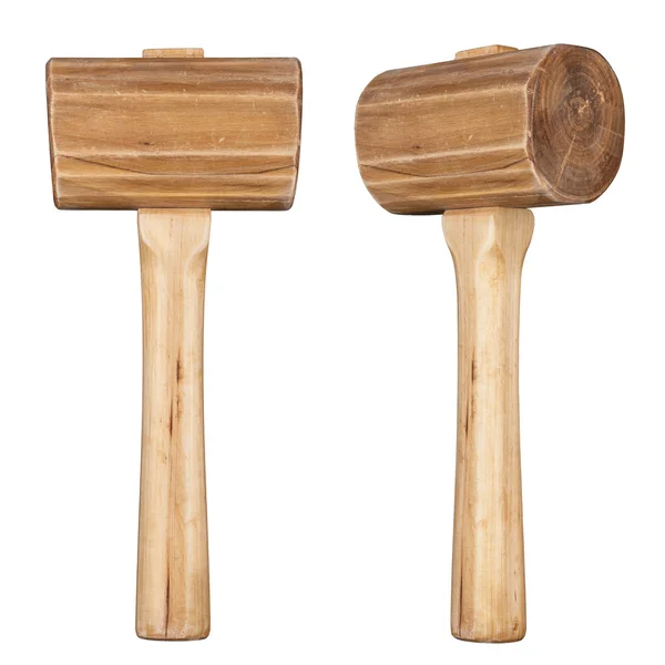 Dřevěná palička. Zpracování dřeva, tesařské práce nástroj ručička. — Stock fotografie