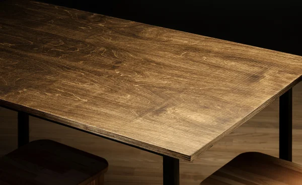 Meja kayu yang kosong — Stok Foto