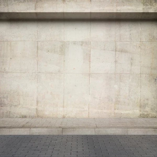 Pared y pavimento de hormigón obsoleto . — Foto de Stock