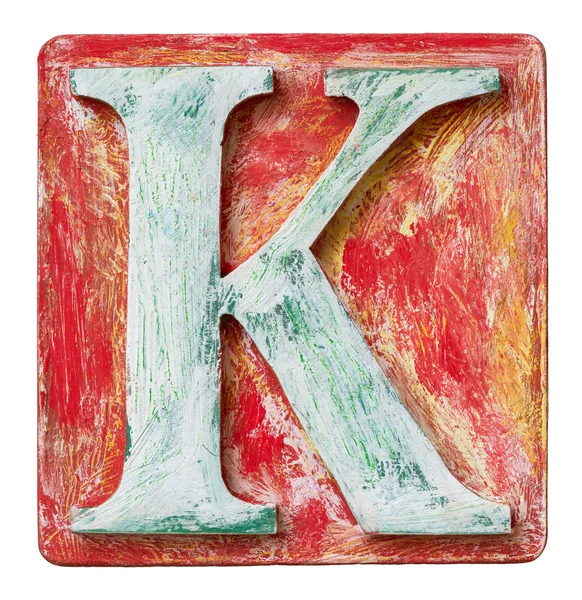 Wooden alphabet letter K — Stock Photo, Image