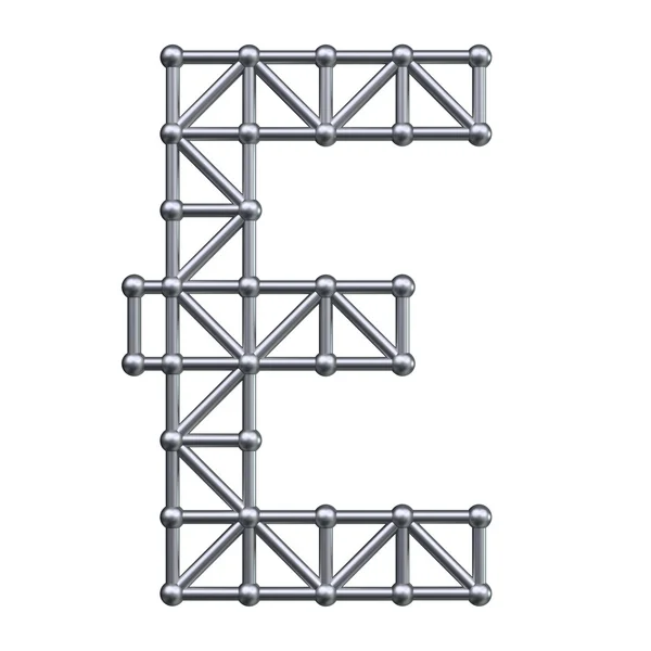 金属のアルファベット E — ストック写真