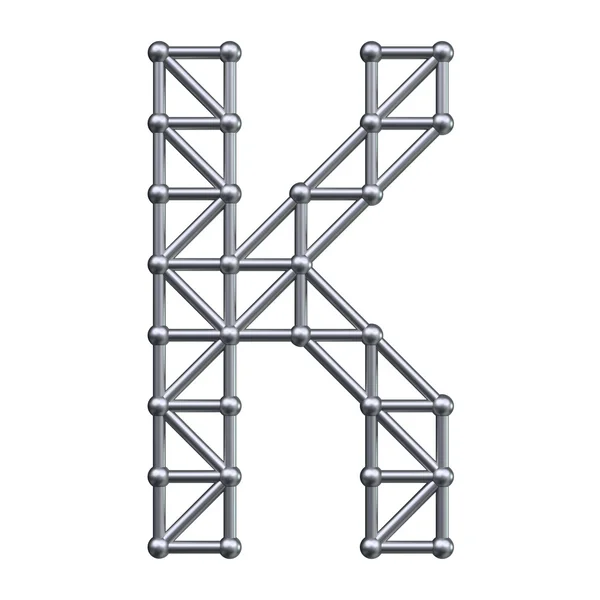 Letra K del alfabeto metálico — Foto de Stock