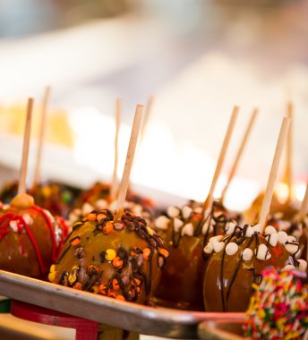 candy apples on display
