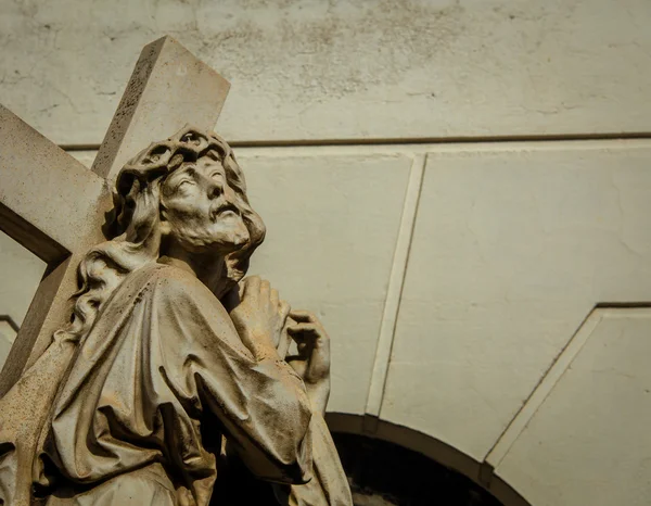 Saint and cross Recoleta Cemetery — Stock Photo, Image