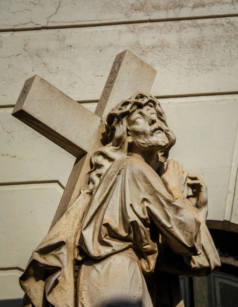 Saint and cross Recoleta Cemetery — Stock Photo, Image