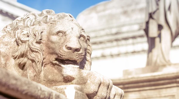 Lejonet statyn recoleta cemetery — Stockfoto