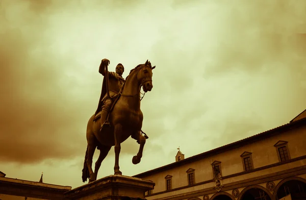 말과 라이더 동상 피렌체 — 스톡 사진