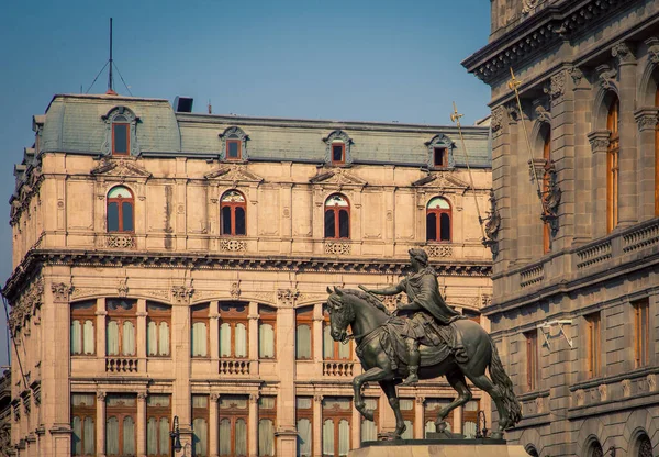 Häst Och Ryttare Staty Mexico City — Stockfoto