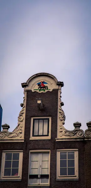 Fasad Byggnad Amsterdam — Stockfoto