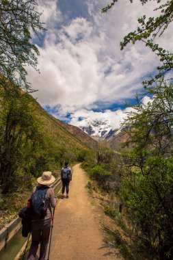 Peru 'da bir patikada yürüyüş yapanlar
