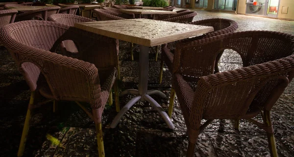 Empty Dining Area Herceg Novi — Stock Photo, Image