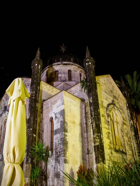 Iglesia Heroq Novi Montenegro Por Noche — Foto de Stock