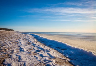 Atlantik Okyanusu 'ndaki buzlu sahil