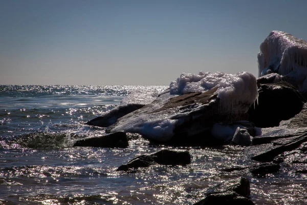 Línea Costa Congelada Prince Edward Island — Foto de Stock