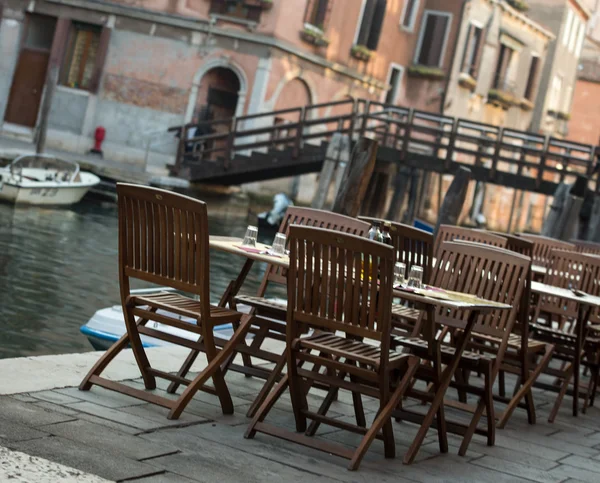 Відкритий кафе Венеції — стокове фото
