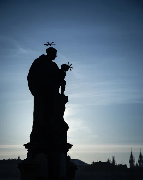 Silhouette di una statua — Foto Stock