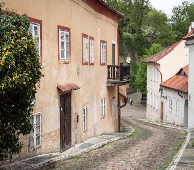 Arnavut kaldırımlı sokak Prag