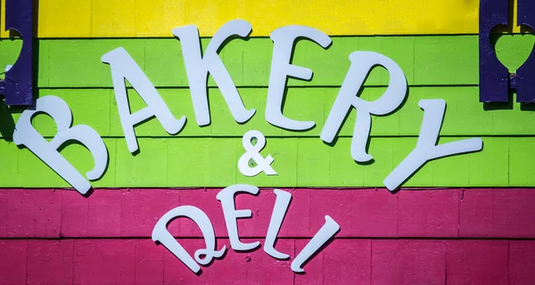 Ekmek pasta ve Şarküteri işareti — Stok fotoğraf
