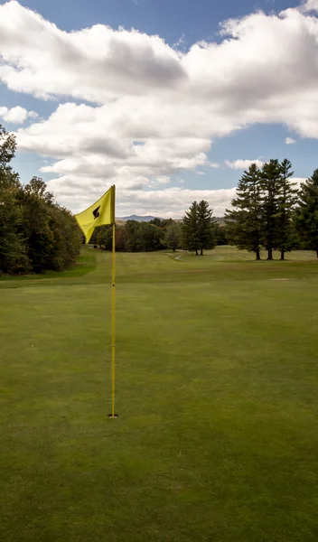 Gul golf flagga — Stockfoto