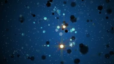 Soyut mavi kristal parçacıkları gelişen