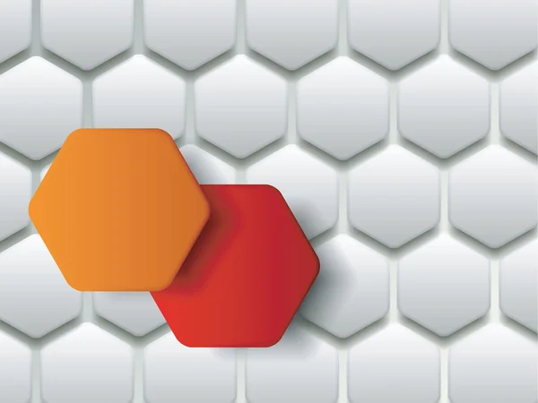 Red and orange vector hexagons technology and communication background. — Stock Vector