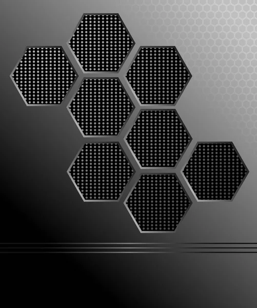 Dark gray hexagons — Stock Vector