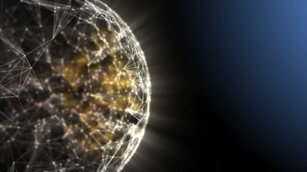 Plexus koule: fantasy abstraktní technologie a inženýrství pozadí — Stock video