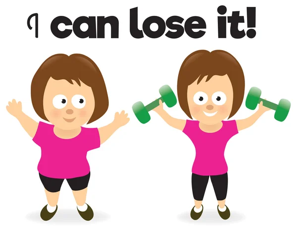 Vrouw verliezen van gewicht — Stockvector