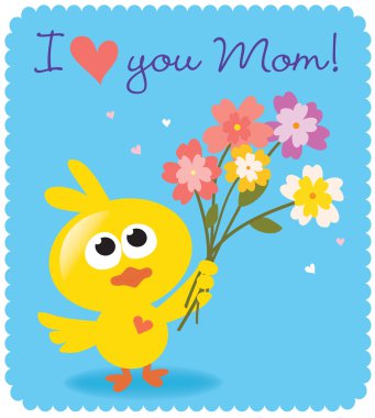 Anneler günü kuş çiçekli