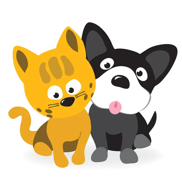 Kitty en pup — Stockvector