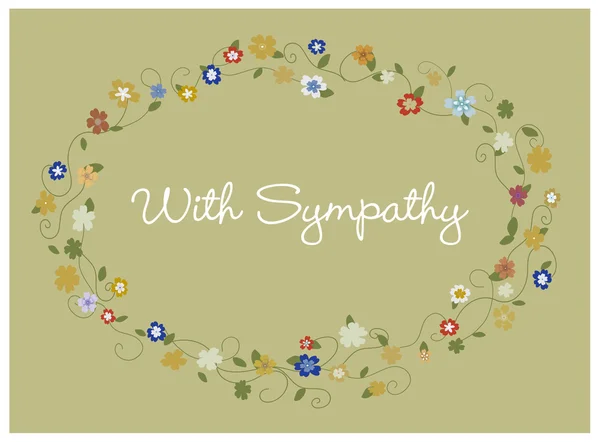 Floral sympathie kaart — Stockvector